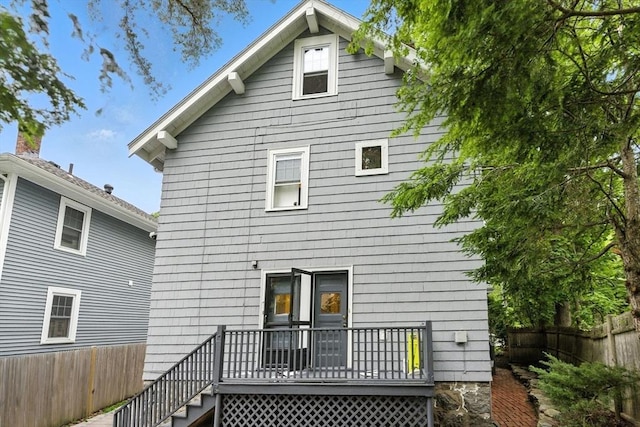88 Brush Hill Rd, Milton, MA 02186 - back of property featuring a wooden deck