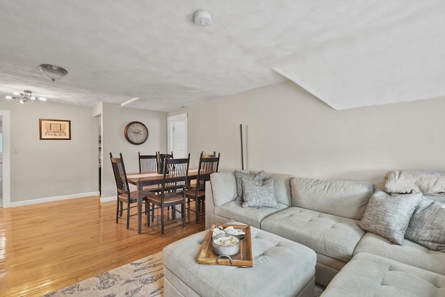 living room featuring light hardwood / wood-style flooring