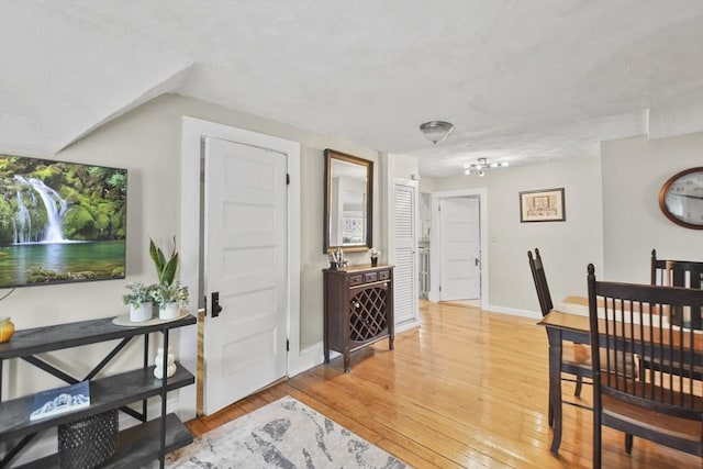 dining space featuring hardwood / wood-style floors