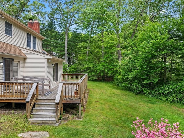 9 William Bradford Rd, Dartmouth, MA 02747 - view of green lawn featuring a wooden deck