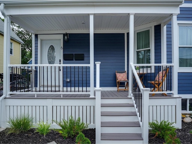 entrance to property with covered porch