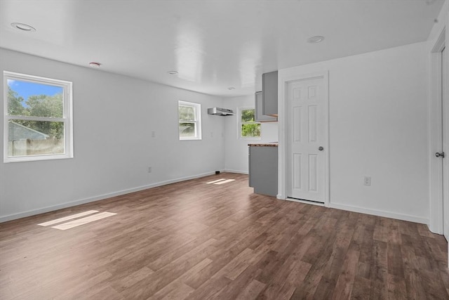 unfurnished living room featuring wood-type flooring