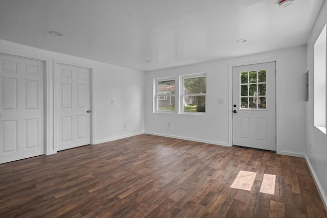 interior space featuring dark hardwood / wood-style flooring