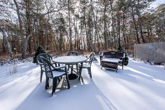 view of snowy yard