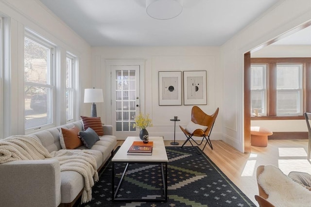 living room featuring wood finished floors