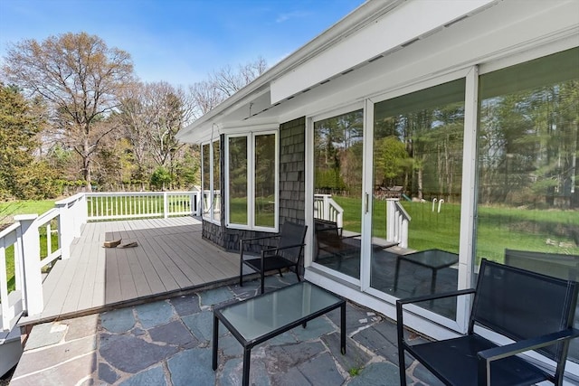 view of wooden deck