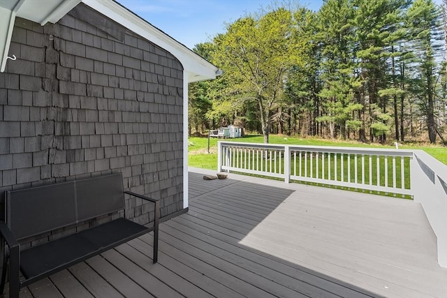 deck with a yard