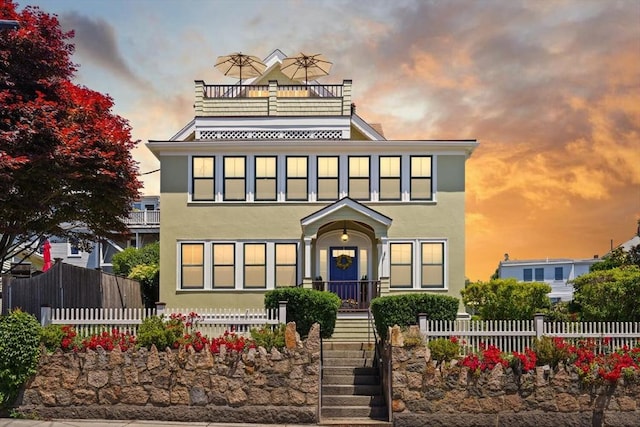 150 Prospect St Unit 3, Gloucester, MA 01930 - view of front of property with stucco siding and a balcony