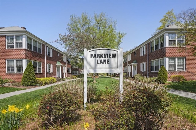 view of community sign