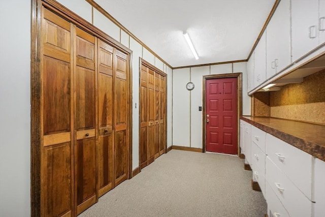 interior space with ornamental molding