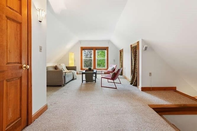 6 Francis Ave, Wakefield, MA 01880 - additional living space with lofted ceiling, carpet floors, and baseboards