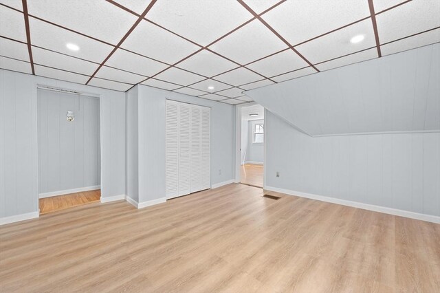 11 Shale St, Worcester, MA 01604 - basement featuring light wood-style flooring, baseboards, and recessed lighting