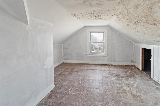 additional living space with vaulted ceiling