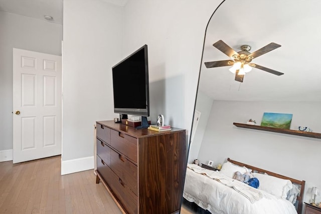 762 Tremont St Unit 5, Boston, MA 02118 - bedroom featuring light wood-style flooring, baseboards, and ceiling fan