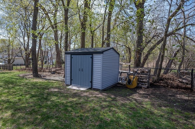 view of shed
