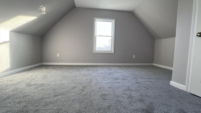 bonus room with carpet and lofted ceiling