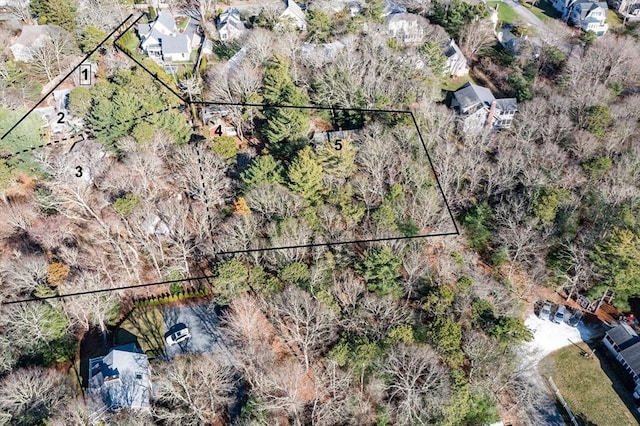 1077 Main St, Barnstable, MA 02635 - aerial view of residential area with property parcel outlined