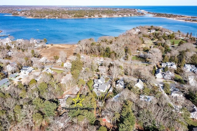 1077 Main St, Barnstable, MA 02635 - aerial view of property and surrounding area with a nearby body of water and nearby suburban area