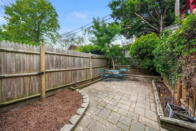 view of patio / terrace featuring a fenced backyard