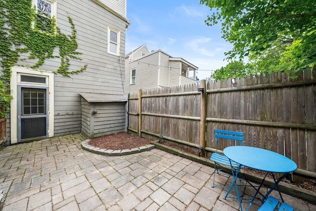 view of patio with fence