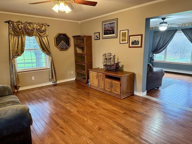 16 E Rd, Adams, MA 01220 - living room featuring hardwood / wood-style floors, ceiling fan, and plenty of natural light