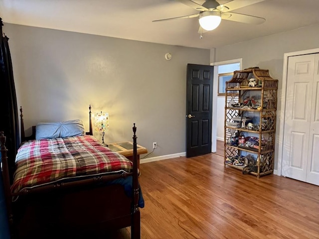 16 E Rd, Adams, MA 01220 - bedroom featuring wood finished floors, a closet, a ceiling fan, and baseboards