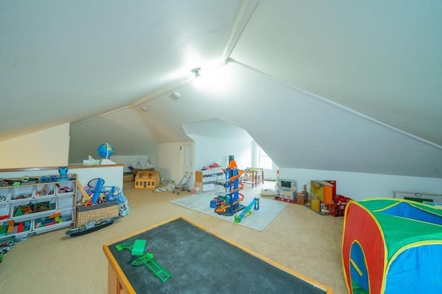 642 Centre St, Newton, MA 02458 - recreation room featuring carpet and lofted ceiling