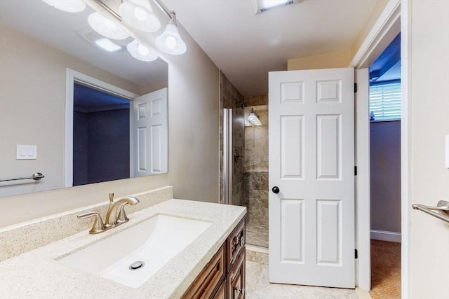 642 Centre St, Newton, MA 02458 - bathroom featuring a tile shower and vanity