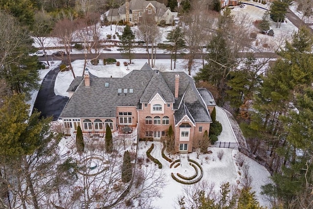 view of snowy aerial view