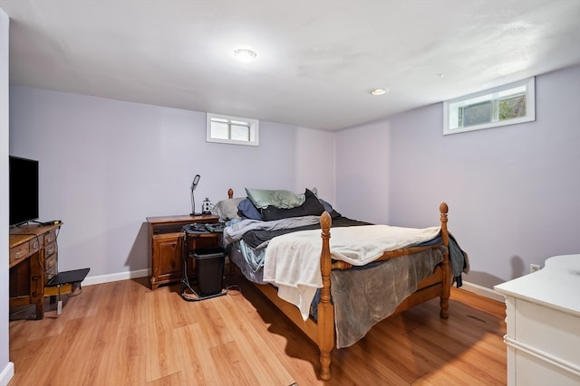 bedroom featuring light hardwood / wood-style flooring