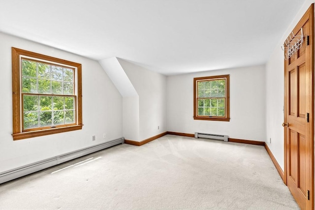 3 Plymouth Heights Rd, Bourne, MA 02562 - bonus room with a baseboard heating unit, light carpet, and baseboards