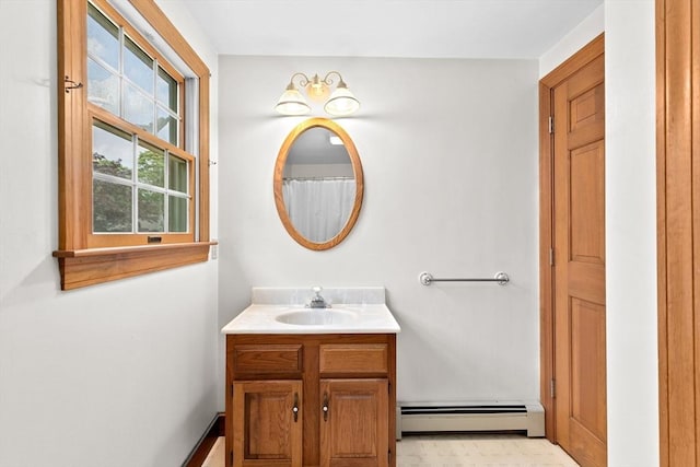 3 Plymouth Heights Rd, Bourne, MA 02562 - bathroom with a baseboard radiator and vanity
