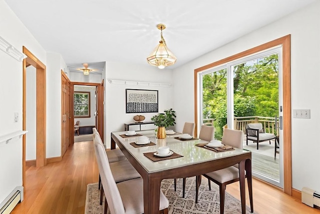 3 Plymouth Heights Rd, Bourne, MA 02562 - dining space with a baseboard radiator, light wood-type flooring, and healthy amount of natural light