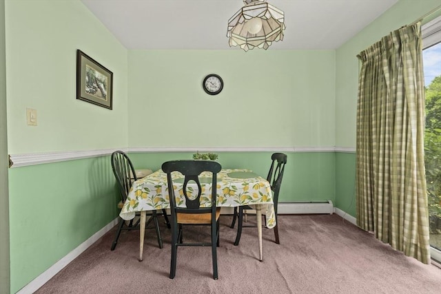 253 Rock St Unit 253, Norwood, MA 02062 - dining area with a baseboard heating unit and carpet