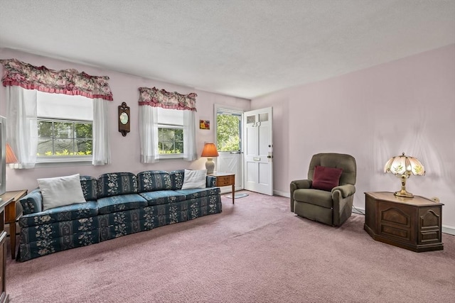 253 Rock St Unit 253, Norwood, MA 02062 - carpeted living area with a textured ceiling and baseboards