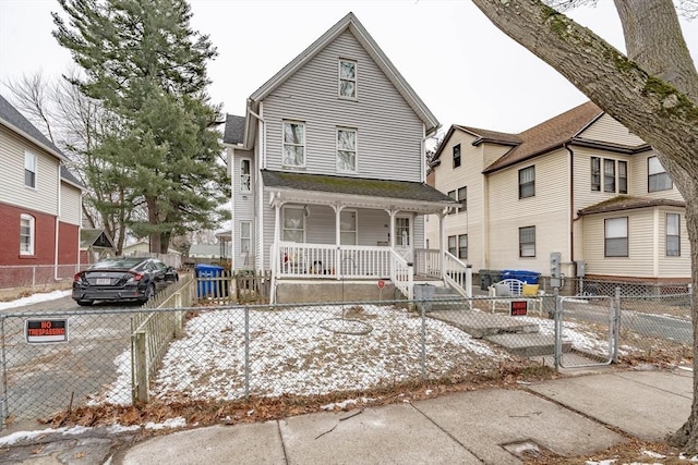 view of front of home with covered porch