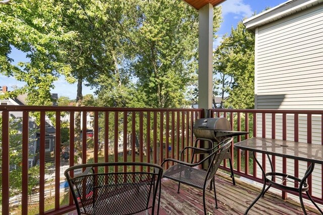 41 Standish St Unit 3, Boston, MA 02124 - wooden deck featuring outdoor dining area and grilling area