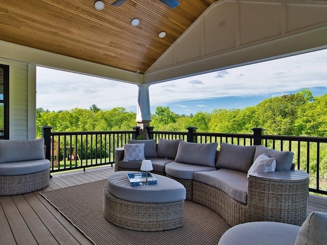 50 Bentley Ln, Westport, MA 02790 - wooden terrace featuring an outdoor living space