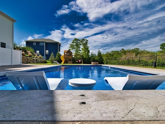 50 Bentley Ln, Westport, MA 02790 - view of pool with a playground and a water slide