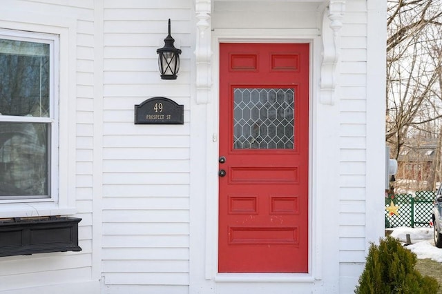 view of exterior entry