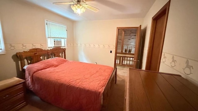 1755 Maple St, Dighton, MA 02764 - bedroom featuring multiple windows, a ceiling fan, and cooling unit