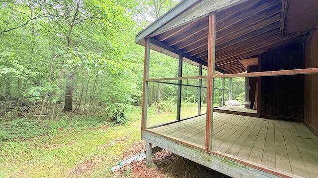 1755 Maple St, Dighton, MA 02764 - wooden terrace featuring a forest view
