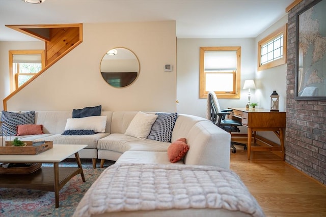 11 Cliff St, Dennis, MA 02638 - living room with wood finished floors and an office area
