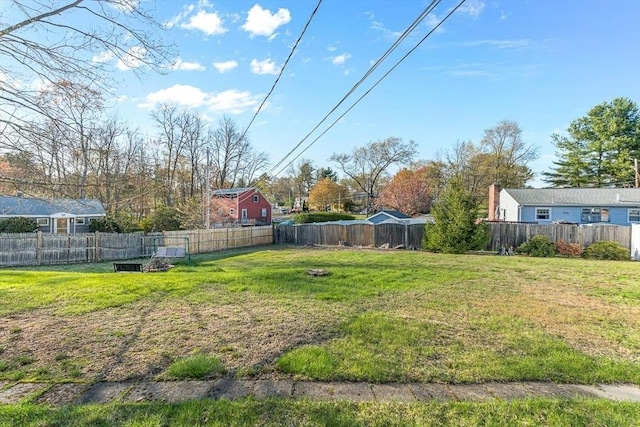 view of yard featuring a fenced backyard