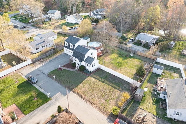 aerial view featuring a residential view