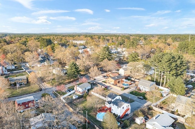 aerial view with a forest view