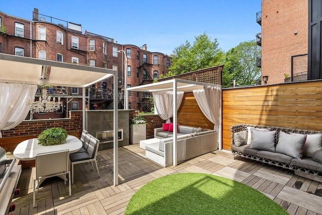 68 W Rutland Sq, Boston, MA 02118 - view of patio with outdoor lounge area and a wooden deck
