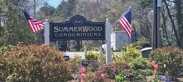 view of community sign
