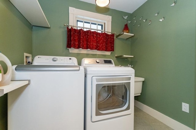 washroom featuring independent washer and dryer