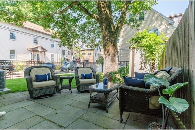 view of patio / terrace with an outdoor living space